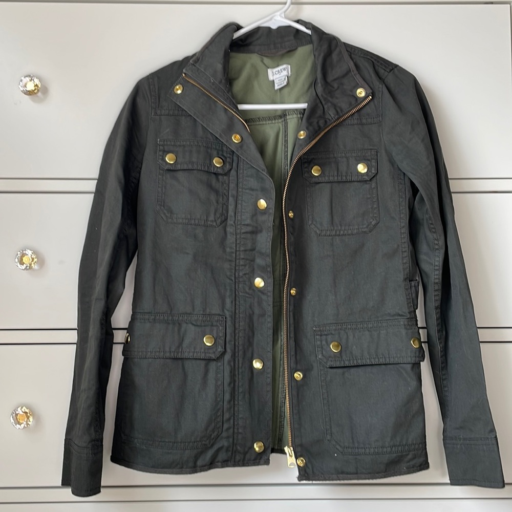 JCrew Resin-coated twill field jacket